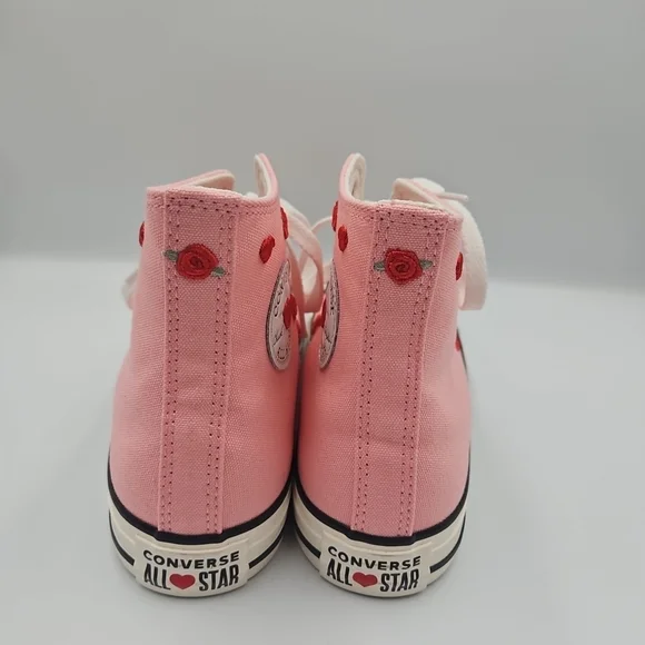 Converse Pink High-Tops with Red Heart Details - Picture 5 of 9